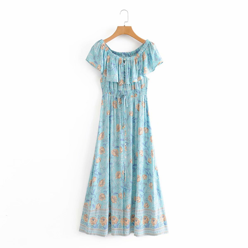 Đầm maxi thun sọc form dài