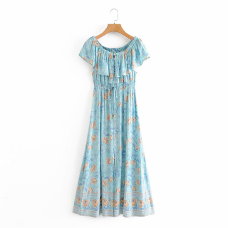 Đầm maxi thun sọc form dài