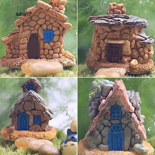 Mô hình ngôi nhà bằng đá mini xinh xắn dùng để trang trí tiểu cảnh / sân vườn