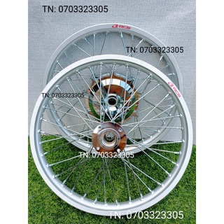 Cặp bánh căm vario .click niền nhôm rcb 1.1 , 1.4 1.4.17.đùm khế mạ crom .căm mạ crom gắn vừa như zin .