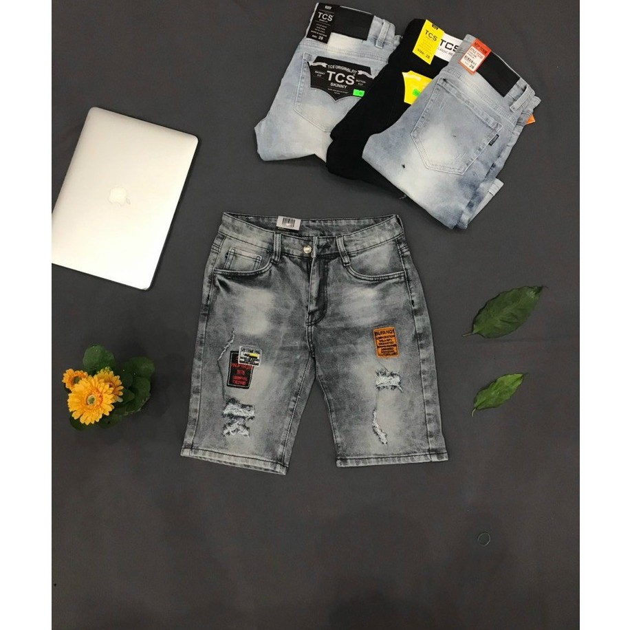 Quần short jean nam xám than rách cao cấp - chất liệu bò co giãn tốt ( Hàng chuẩn shop) Lady-Hn Store88 KV012