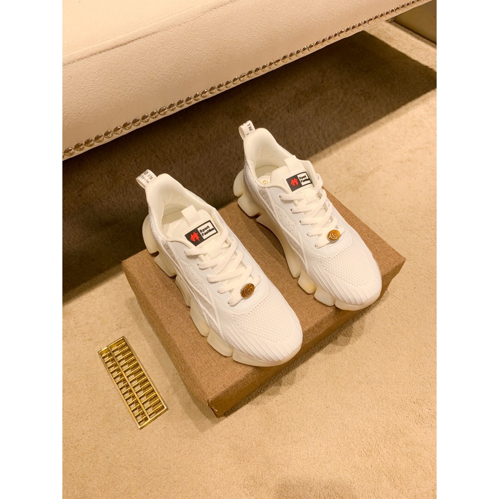 Giày thể thao nam da thật GUCCI GG GC thiết kế phần đế mới lạ và ấn tượng, mang phong cách trẻ trung