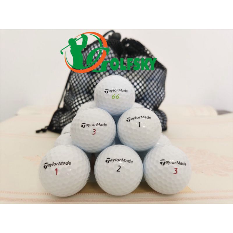 10 quả Bóng Golf Thương Hiệu Taylormade 3-4 lớp chất lượng chuẩn chính hãng - Used Golf Ball