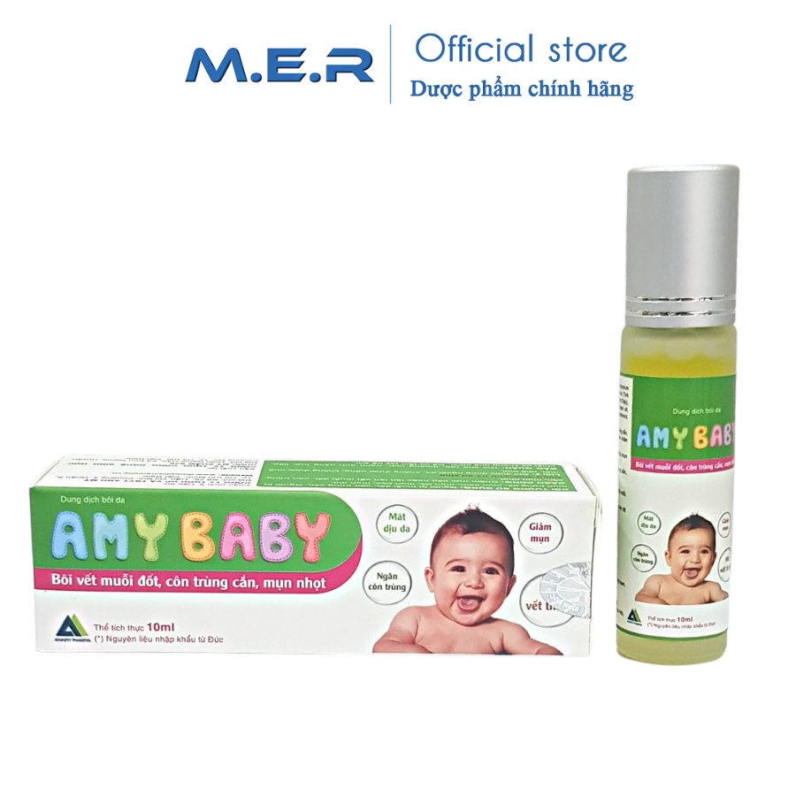 Bôi muỗi đốt, côn trùng cắn AMY BABY, bôi vết côn trùng căn - Chai 10ml nguyên liệu nhập khẩu từ Đức