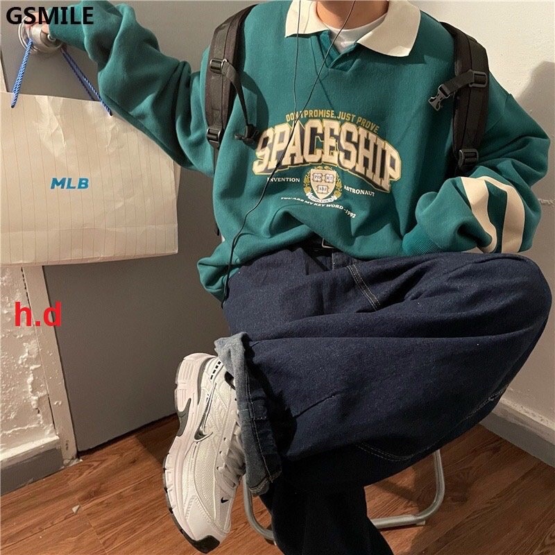 Áo sweater Polo Cổ Bẻ PeaceThun dài tay cặp,lớp Thu Đông chất nỉ bông dày dặn Trend Free ship