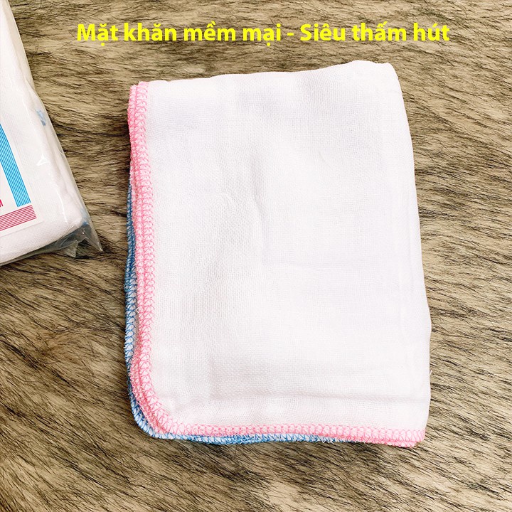 Khăn sữa cho bé sơ sinh Kiba siêu mềm siêu thấm 2 lớp, 3 lớp, 4 lớp – Set 10 khăn tiện lợi