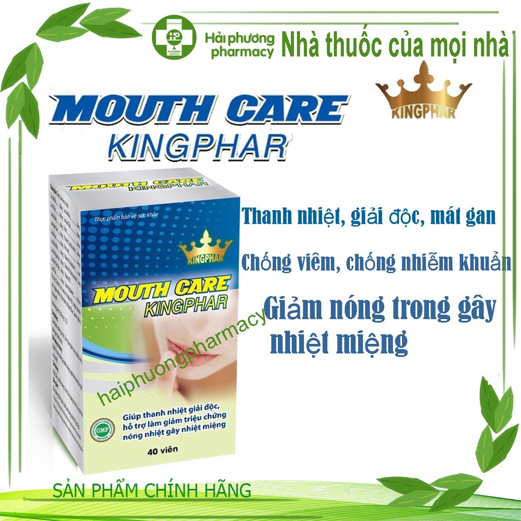 Viên Thanh Nhiệt MOUTH CARE KINGPHAR- Lọ 40 Viên - Giúp thanh nhiệt giải độc, Người bị nóng nhiệt gây nhiệt miệng