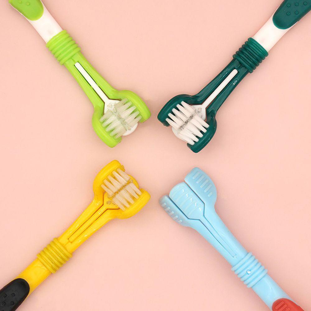 1 Bàn Chải Đánh Răng Ba Đầu Đa Góc Nhiều Màu Sắc Dành Cho Chó TAYLOR1
