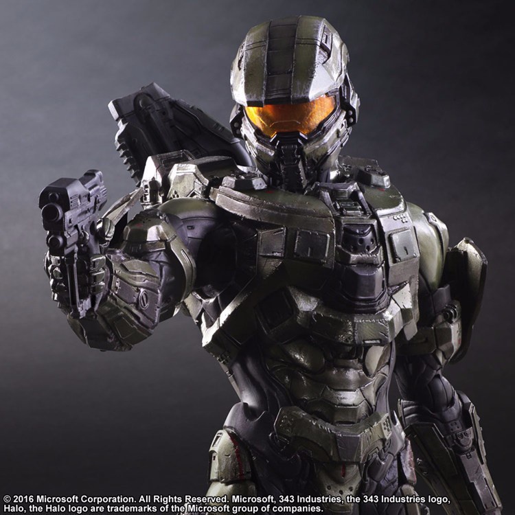Mô hình nhân vật Halo 5 Play Arts của Guardians Master, đồ chơi chiến binh game hành động Halo5 cao 25cm cử động khớp