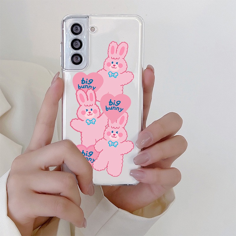 Ốp Điện Thoại Mềm Trong Suốt In Hình Thỏ Cho Samsung S20 FE S8 S9 S10 S21 Plus S22 Ultra S21 FE Note 8 9 10 Plus 20 Ultra 5G