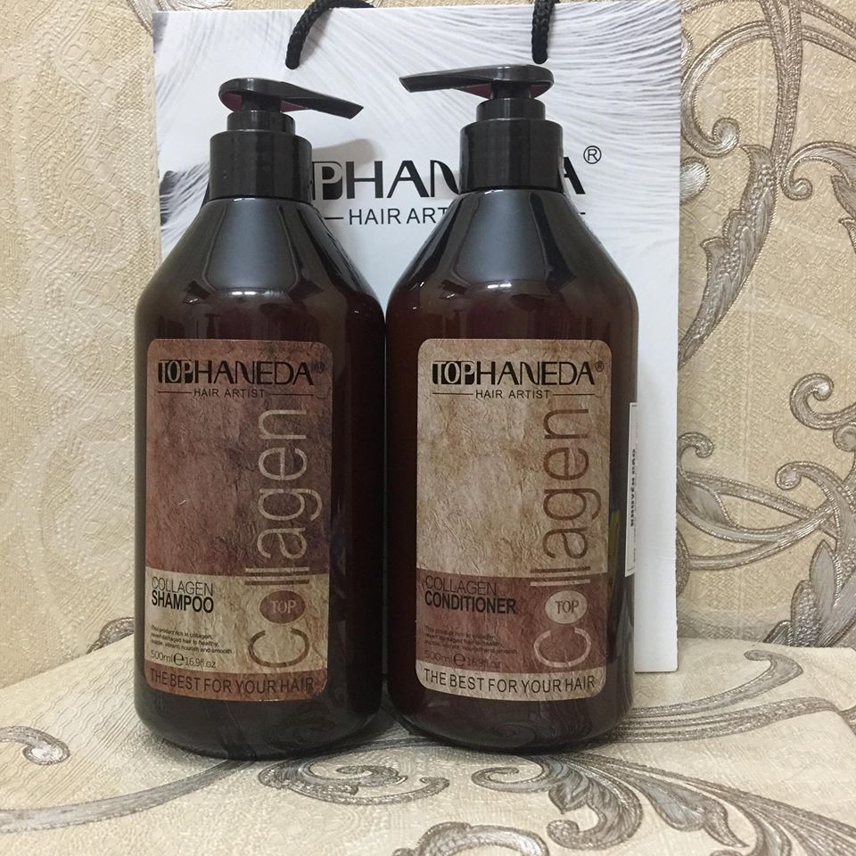 HANEDA COLLAGEN- Cặp Dầu Gội Dầu Xả Dưỡng Ẩm Phục Hồi Siêu Mềm Mượt Haneda colagen 500ml