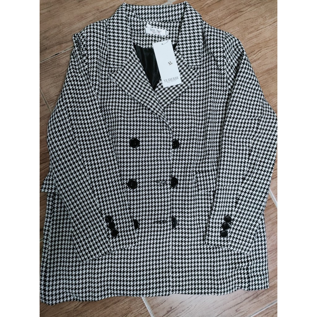 Sẵn XXL(Hàng dày Đẹp)Áo blazer kẻ houndstooth thu đông sang chảnh-HC513.Ảnh thật 4 hình cuối | BigBuy360 - bigbuy360.vn