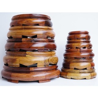 Đế không chân cao 6cm-Kỷ tròn-Chân để bát hương tròn gỗ hương cao cấp