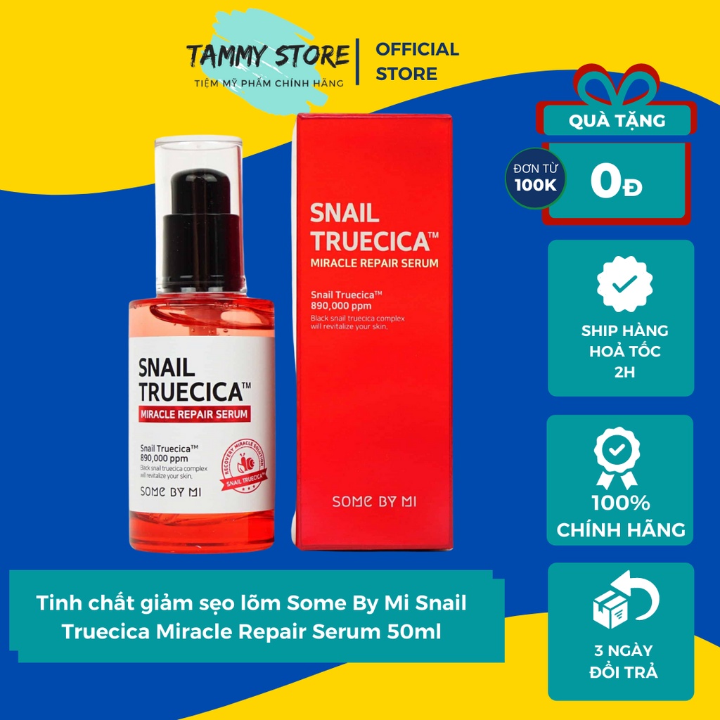 Tinh chất giảm sẹo lõm Some By Mi Snail Truecica Miracle Repair Serum 50ml