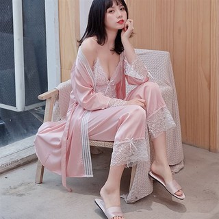 Váy lụa kèm choàng phối ren cao cấp