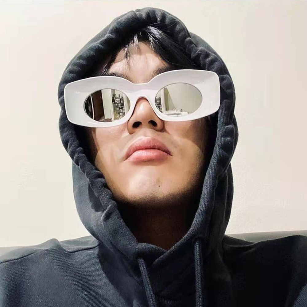 Kính mát gọng vuông màu kẹo phong cách hip hop cổ điển thời trang cho nam