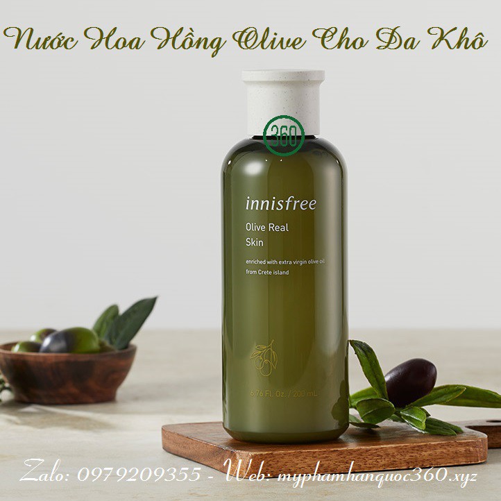 Nước Hoa Hồng Từ Olive Cho da khô – Innisfree Olive Real Skin Ex.200ml