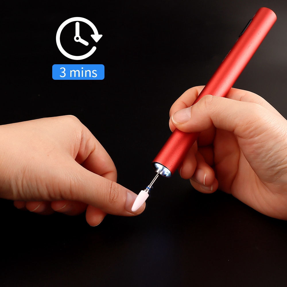 Cổ Phiếu Sẵn Sàng | Bút Khoan Đánh Bóng Móng Tay 12000rpm Có Đèn LED Chuyên Dụng