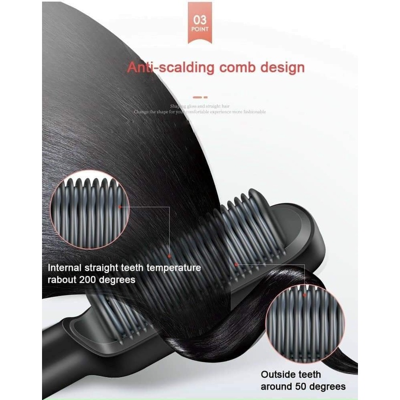Lược chải thẳng tóc bằng điện tiện dụng và chuyên nghiệp