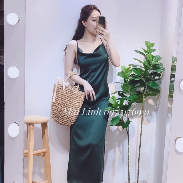 Váy 2 dây cổ đổ hot trend nhiều màu