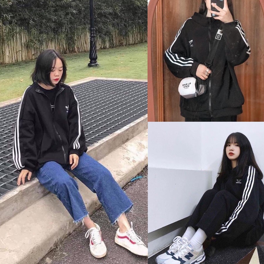 [EVACICI] Áo khoác nỉ thể thao form rộng 3 sọc Das siêu hot | BigBuy360 - bigbuy360.vn