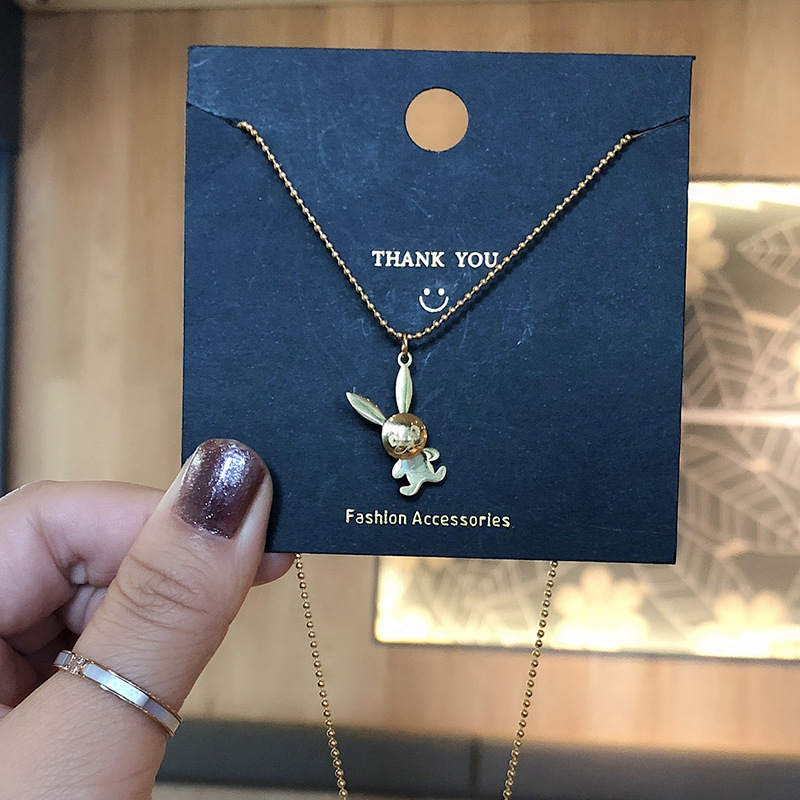 Vòng Cổ Thép Titan Mặt Hình Thỏ Thời Trang 2021