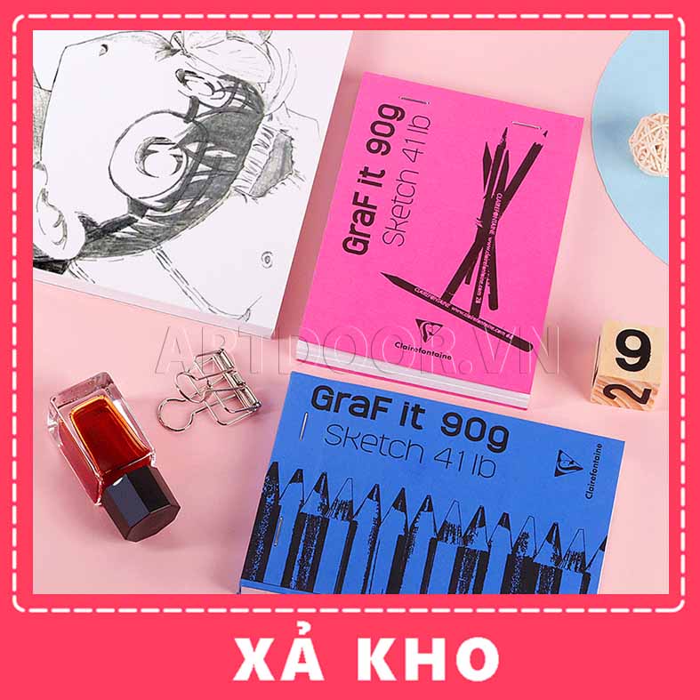 [ARTDOOR] Sổ vẽ chì CLAIREFONTAINE Graf It mỏng 90gsm (vân mịn)