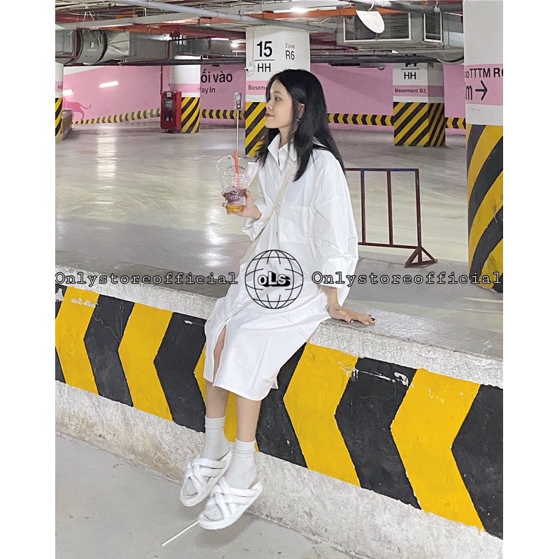 váy sơ mi oversize 2 màu,tà váy xẻ 2 bên(nhận hàng có vấn đề liên hệ shop trước khi đánh giá ạ) | BigBuy360 - bigbuy360.vn