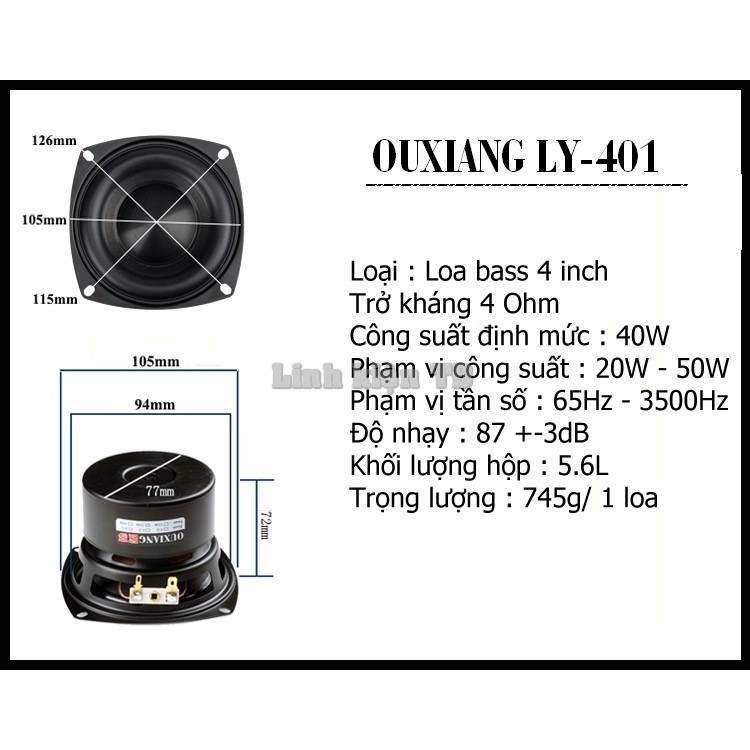 Loa bass (siêu trầm) 4 inch 50W