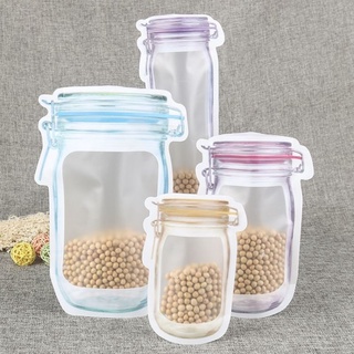 Túi zip bảo quản thực phẩm dày dặn - hình lọ lớn nhỏ các size
