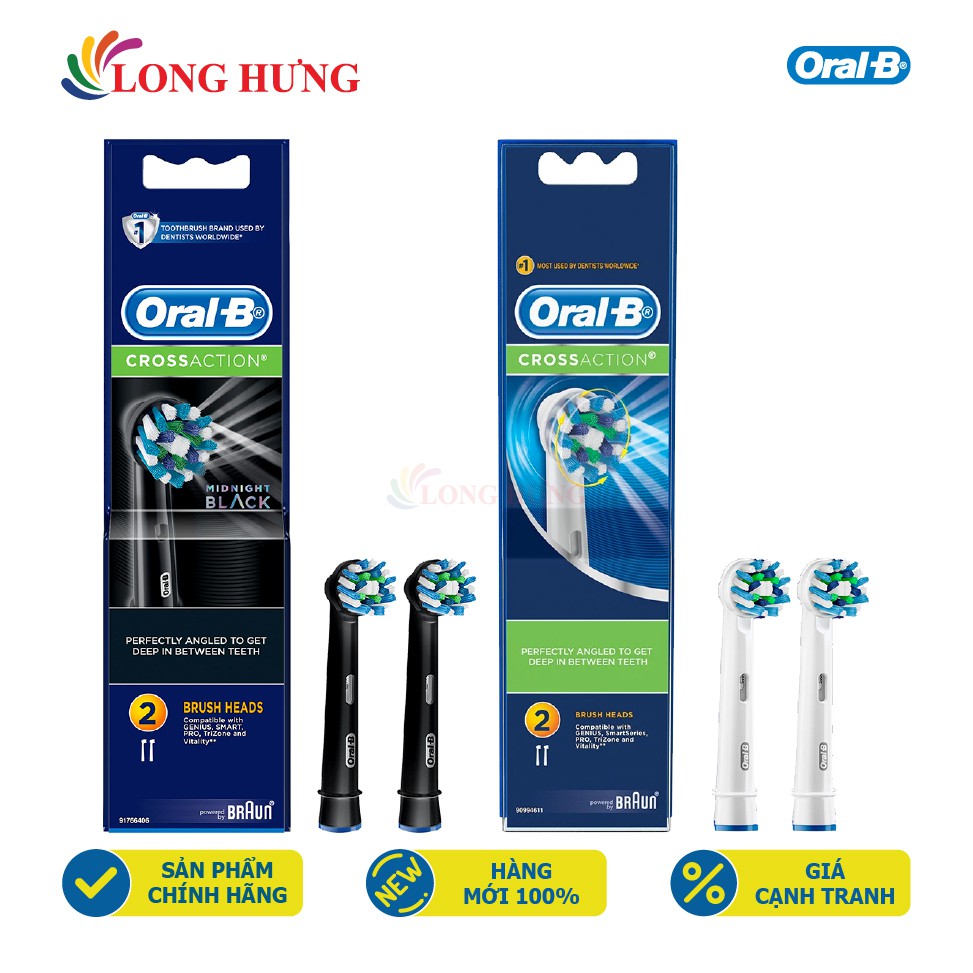 Đầu bàn chải thay thế bàn chải điện Oral-B Crossaction (Set 2 cái ) - Hàng nhập khẩu