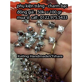 Combo sỉ 1kg phụ kiện charm bạc trắng giảm 50% giá - 450k