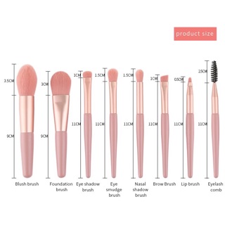 Bộ 8 cọ trang điểm pastel