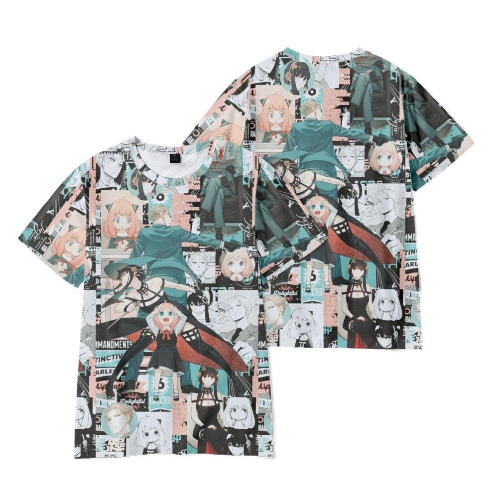 Áo Thun Tay Ngắn Form Rộng In Họa Tiết Anime Sam SPY x FAMILY Cho Unisex