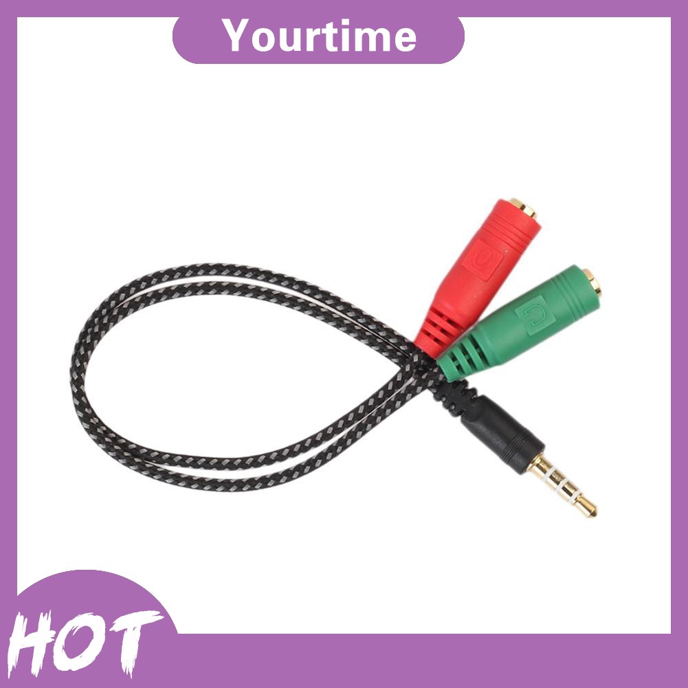 Dây cáp chia hai cổng cái kết nối tín hiệu âm thanh 3.5mm dành cho mic / tai nghe