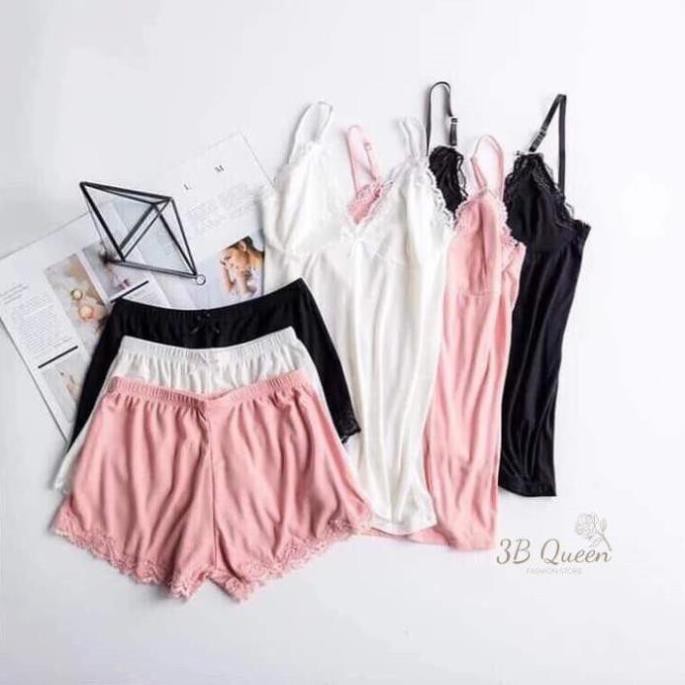 Đồ ngủ lụa🌺FreeShip🌺 Đồ ngủ sexy 2 dây viền ren chất liệu Borip cao cấp, bộ ngủ nữ freesize dưới 65kg | BigBuy360 - bigbuy360.vn