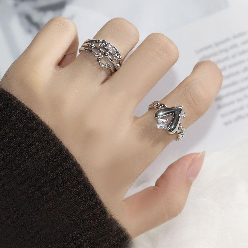 Nhẫn Hình Trái Tim Có Thể Điều Chỉnh Kích Cỡ|Vòng Tay Thời Trang Nhiều Màu Cá Tính