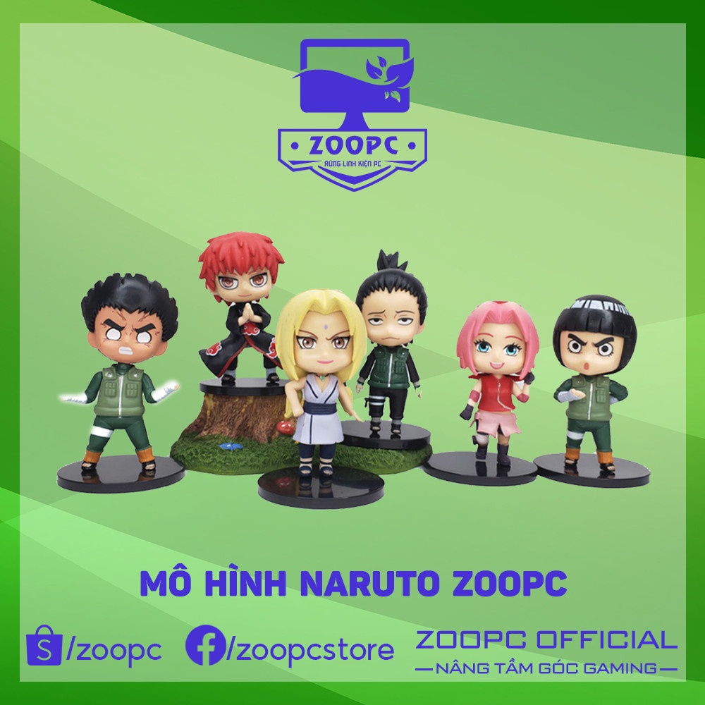 Mô hình Chibi Naruto ZooPC 12 nhân vật Naruto - Sakura - Gaara - Kakashi - Lee - Orochimaru - Tsunade
