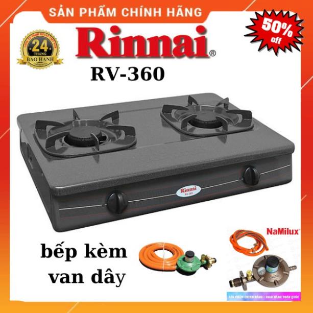 Bếp gas Rinnai Rv-360 mặt men+ van dây -bếp ga tốt,an toàn,tiết kiệm gas,giá rẻ,bảo hành 24 tháng chính hãng
