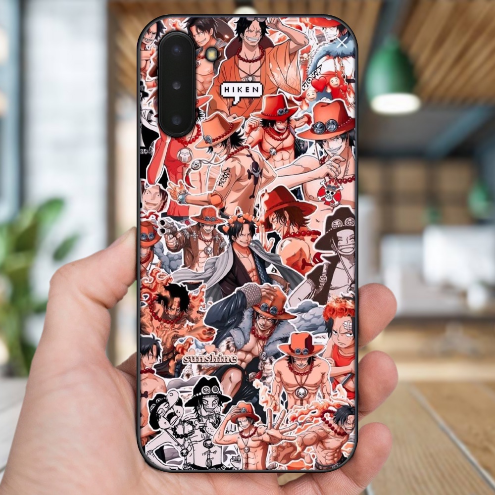 Ốp lưng Samsung Note 10 viền đen in hình Ace One Piece