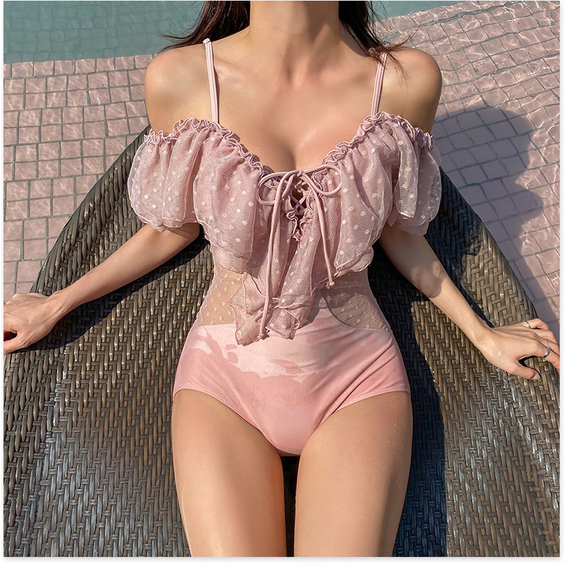 Order Bikini nữ đẹp,  Người hâm mộ cổ tích Hàn Quốc áo tắm nữ bảo thủ một mảnh che bụng giảm béo thiết kế suối nước nóng