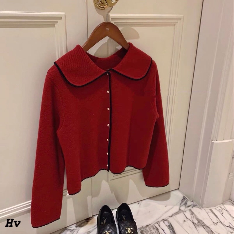 ÁO LEN ĐỎ CỔ NƠ NOEL THỜI TRANG 2021