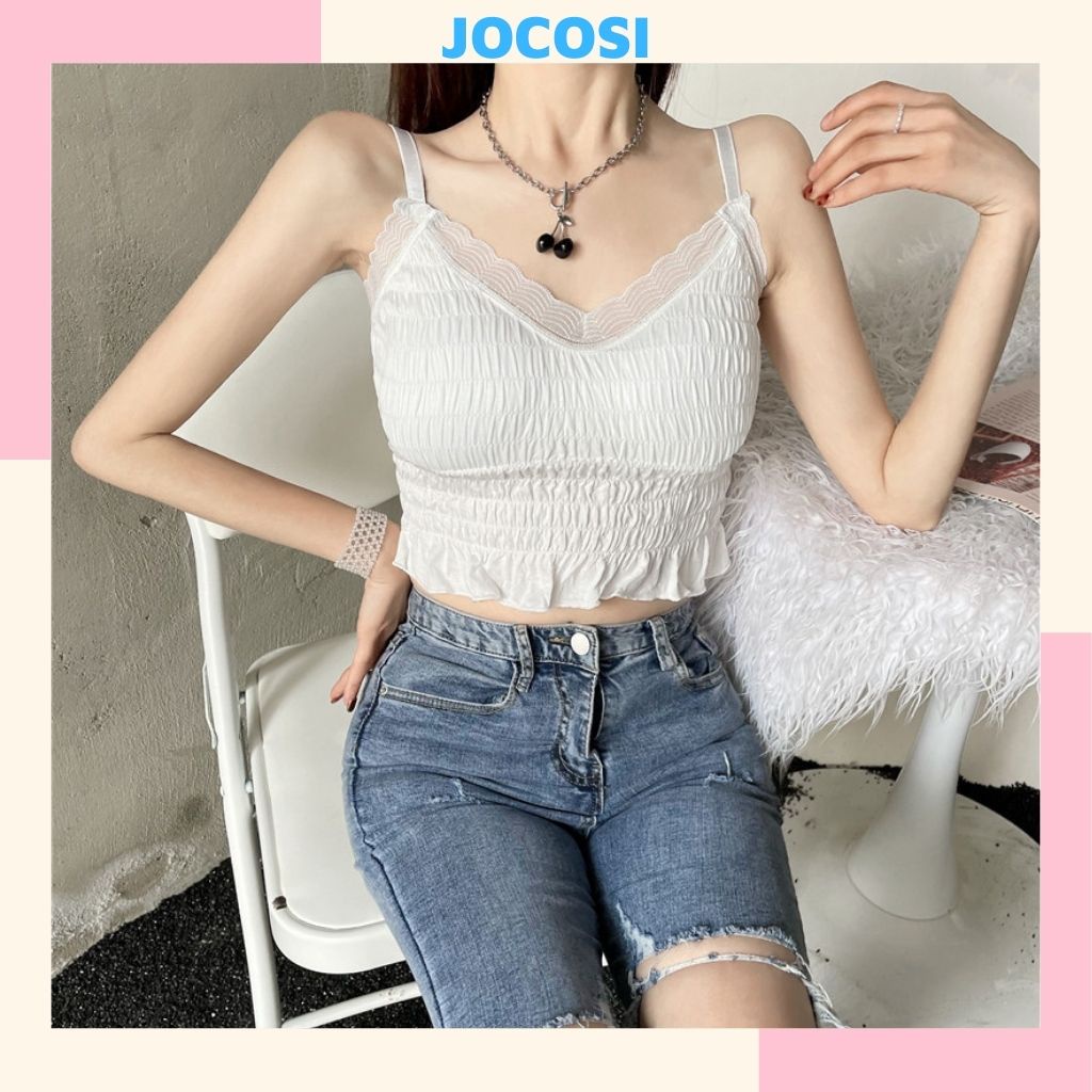 Áo bra ren dài 2 dây đẹp phong cách croptop mix đồ cực xinh JOCOSI  B884