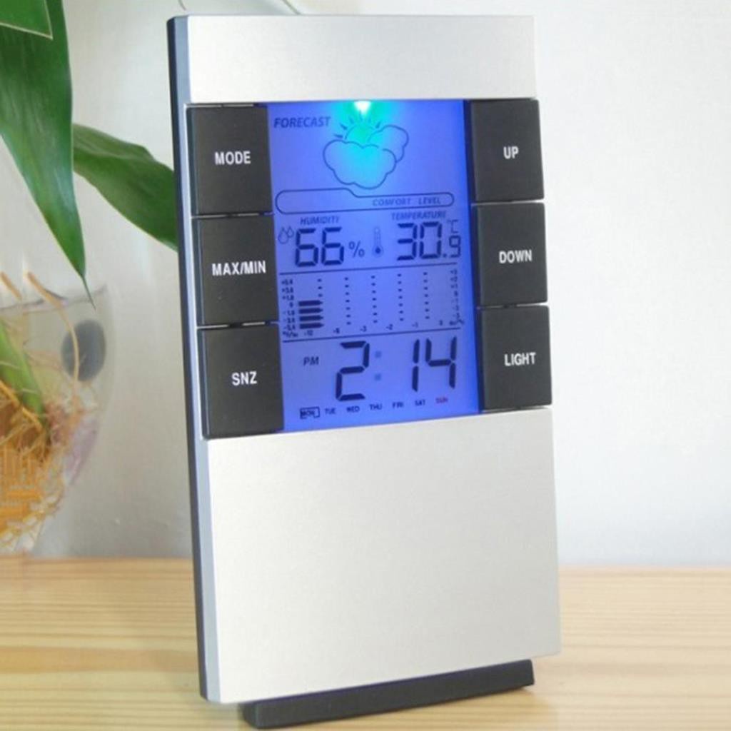 Đồng hồ để bàn đo nhiệt độ và độ ẩm kiêm lịch điện tử đa năng tiện dụng -dc2845