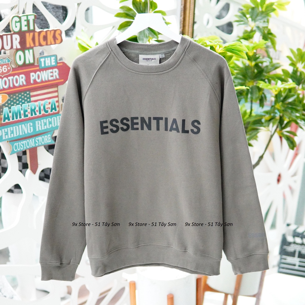 Áo sweater Essentials nỉ bông in nổi hàng cao cấp Ss2021
