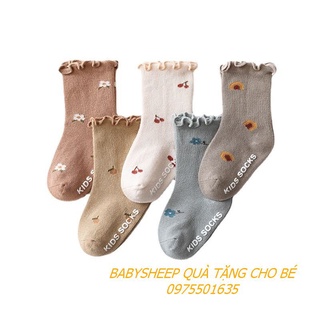 Set tất hàn 5 đôi bé trai bé gái baby sheep từ 0 - 3 tuổi họa tiết