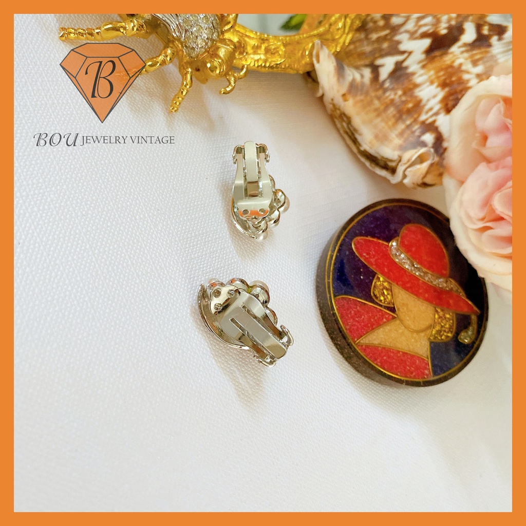 BÔNG TAI SECONDHAND TRANG SỨC SI NHẬT BẢN BOU JEWELRY VINTAGE MÃ BT116