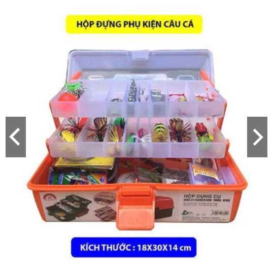 Hộp nhựa đựng dụng cụ câu cá 1 ngăn và 2 ngăn Tashing, thùng đựng đồ nghề câu cá đa năng