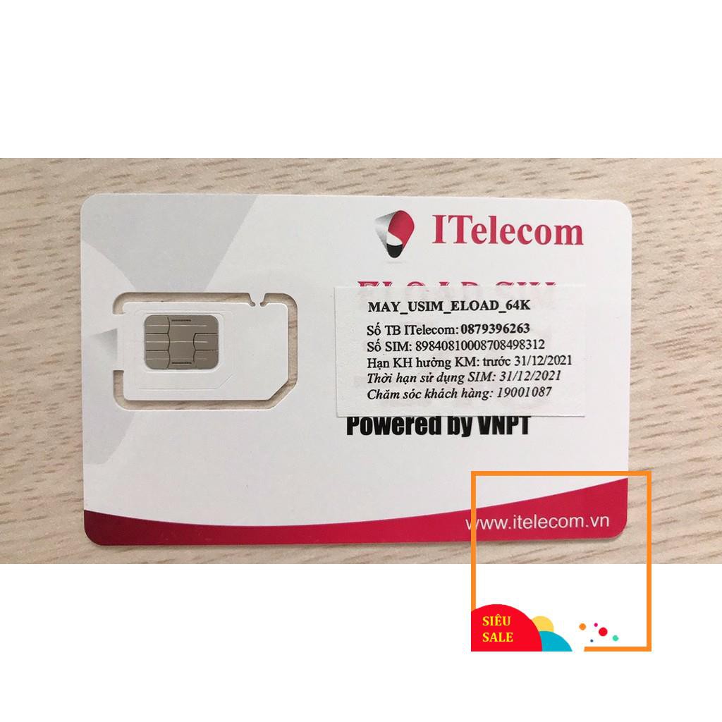 Sim 4G (Vinaphone đã nạp 77k) Itelecom MAY gói 90gb/tháng + 30phút gọi ngoại mạng (Giống sim 4G Vinaphone VD89 Plus)