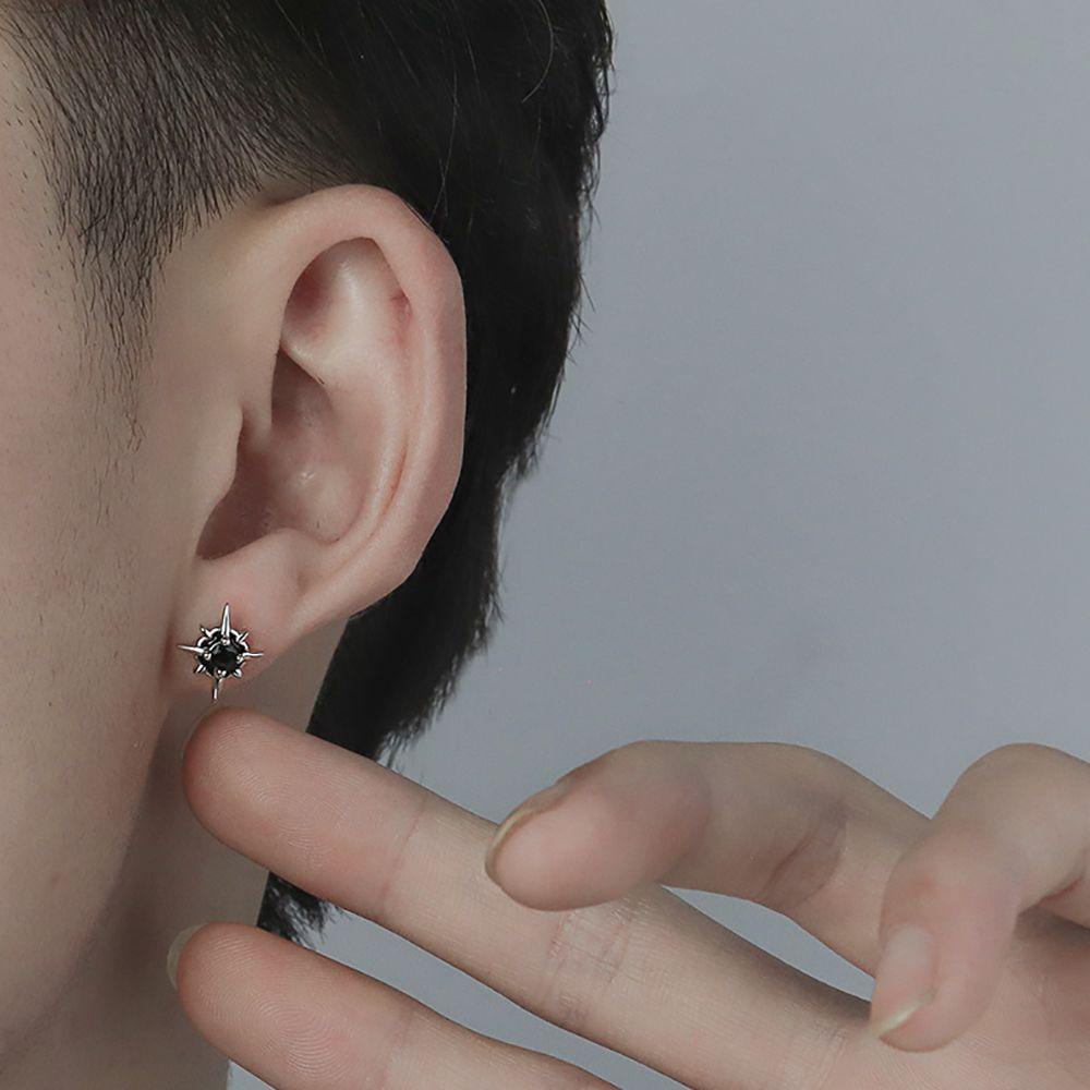 LILYES Bông Tai Hợp Kim Hình Ngôi Sao Đính Đá Đơn Giản Thanh Lịch Cho Nam